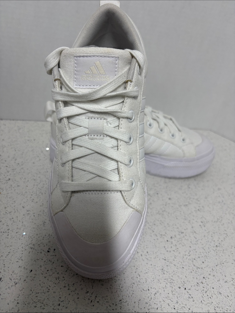 adidas Women’s All-White Platform Lace-Up Sneakers